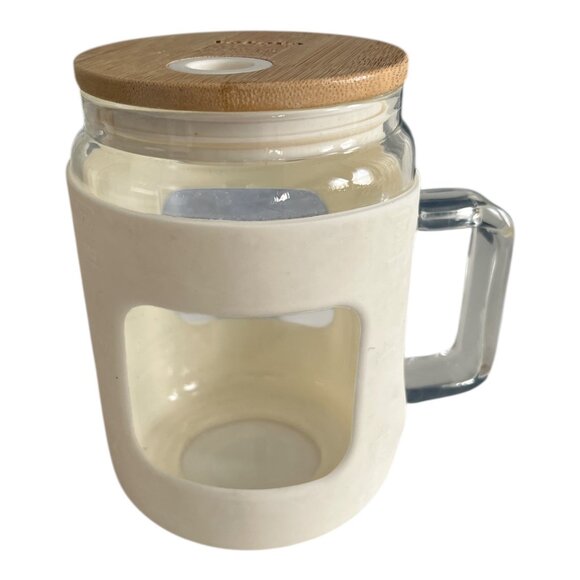 Vekovo Glass Mug with Bamboo Lid and Silicone Sleeve – Clear BPA-Free 6x4 - Picture 1 of 4
